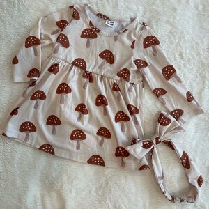 PATPAT | Mushroom Dress + Headband | 12-18M